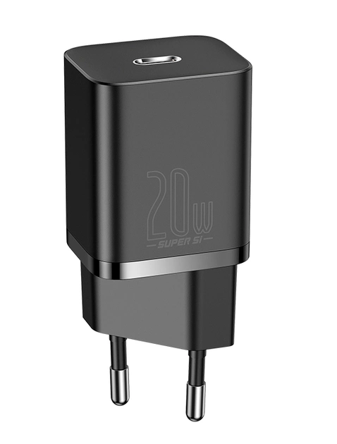 СЗУ Baseus Super Si Quick Charger 1C 20W With Simple Wisdom Data Cable Type-C to iP 1m (Black) TZCCSUP-B01