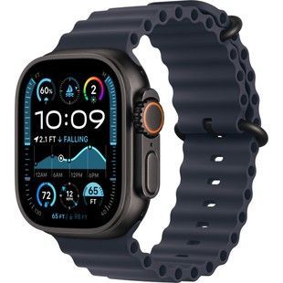 Apple Watch Ultra 2 GPS + Cellular 49mm Black Titanium Case with Navy Ocean Band (MYPA3)