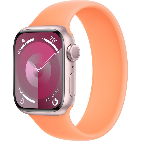 Apple Watch Series 9 GPS 41mm Pink Alu. Case (MR9N3) w. Orange Sorbet Solo Loop Size 3 (MTAX3)