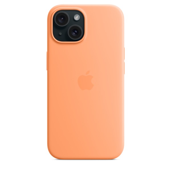 Чехол для iPhone 15 Apple Silicone Case with MagSafe - Orange Sorbet (MT0W3)