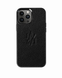 Чехол для iPhone 13 Kartell из черной кожи флотар с тиснением (ВСУ)
