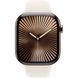 Apple Watch Series 10 GPS + Cellular 46mm Gold Titanium Case w. Starlight Sport Band - S/M (MWYX3)