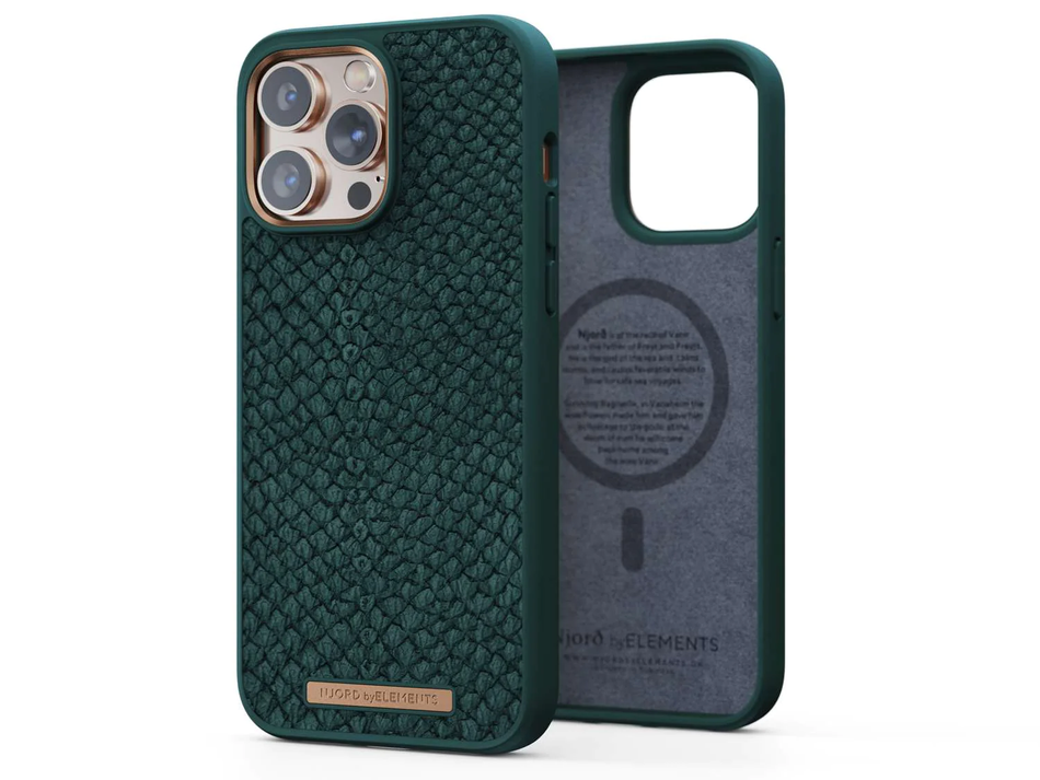 Чохол для iPhone 14 Pro Max Njord Salmon Leather MagSafe Case Green (NA44SL02)