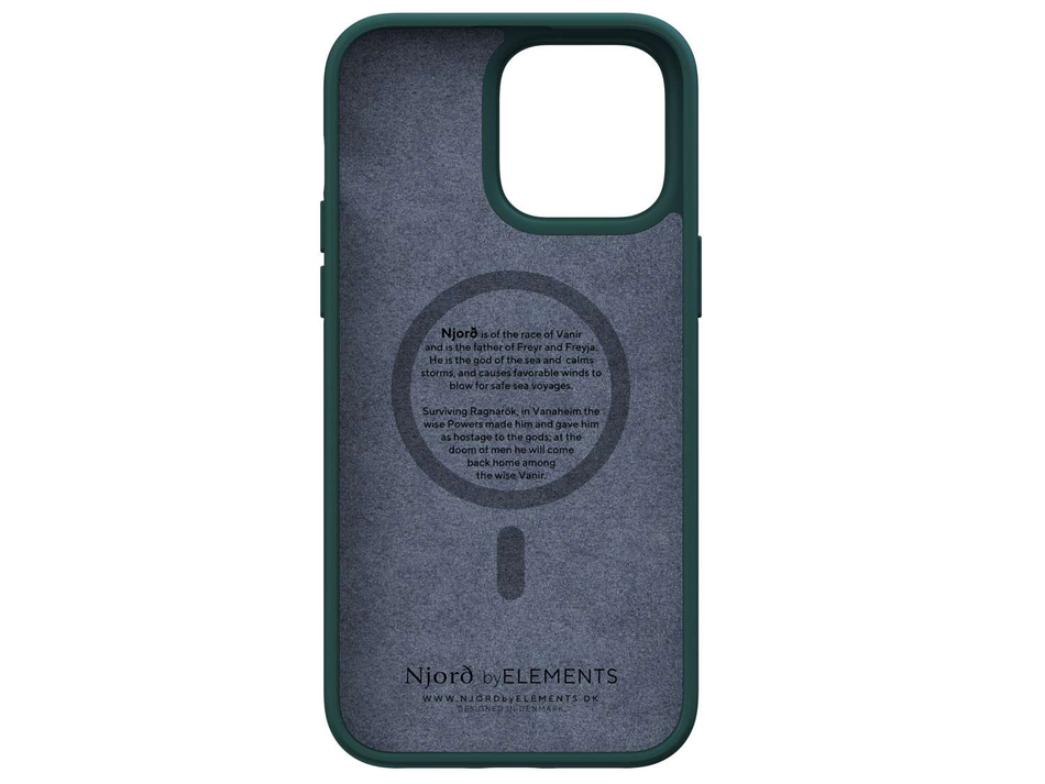 Чехол для iPhone 14 Pro Max Njord Salmon Leather MagSafe Case Green (NA44SL02)