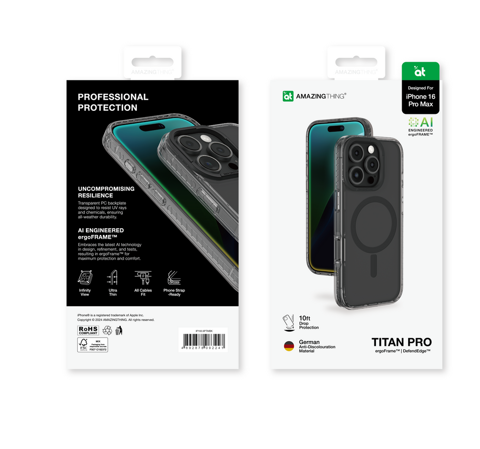 Чехол для iPhone 16 Pro Max AmazingThing Titan Pro Case with MagSafe Black (IP166.9PTMBK)