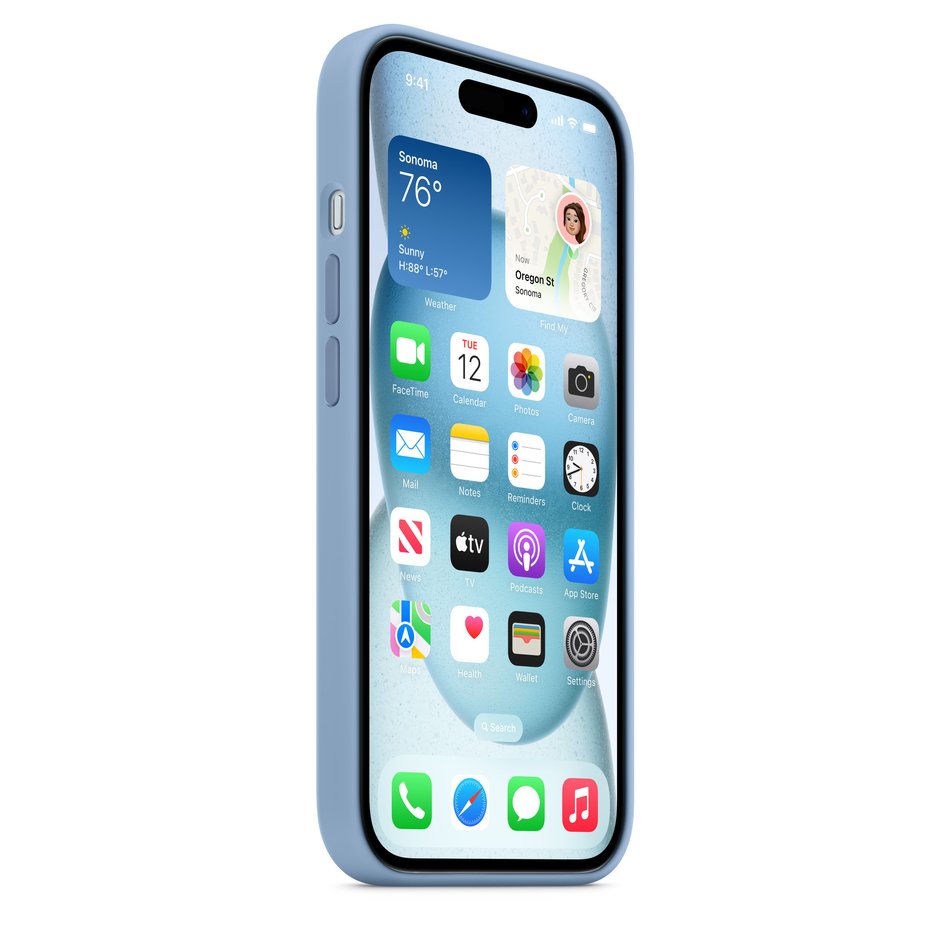Чехол для iPhone 15 OEM+ Silicone Case wih MagSafe (Winter Blue)