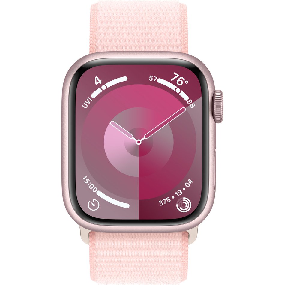 Apple Watch Series 9 GPS 41mm Pink Aluminum Case w. Light Pink S. Loop (MR953) UA