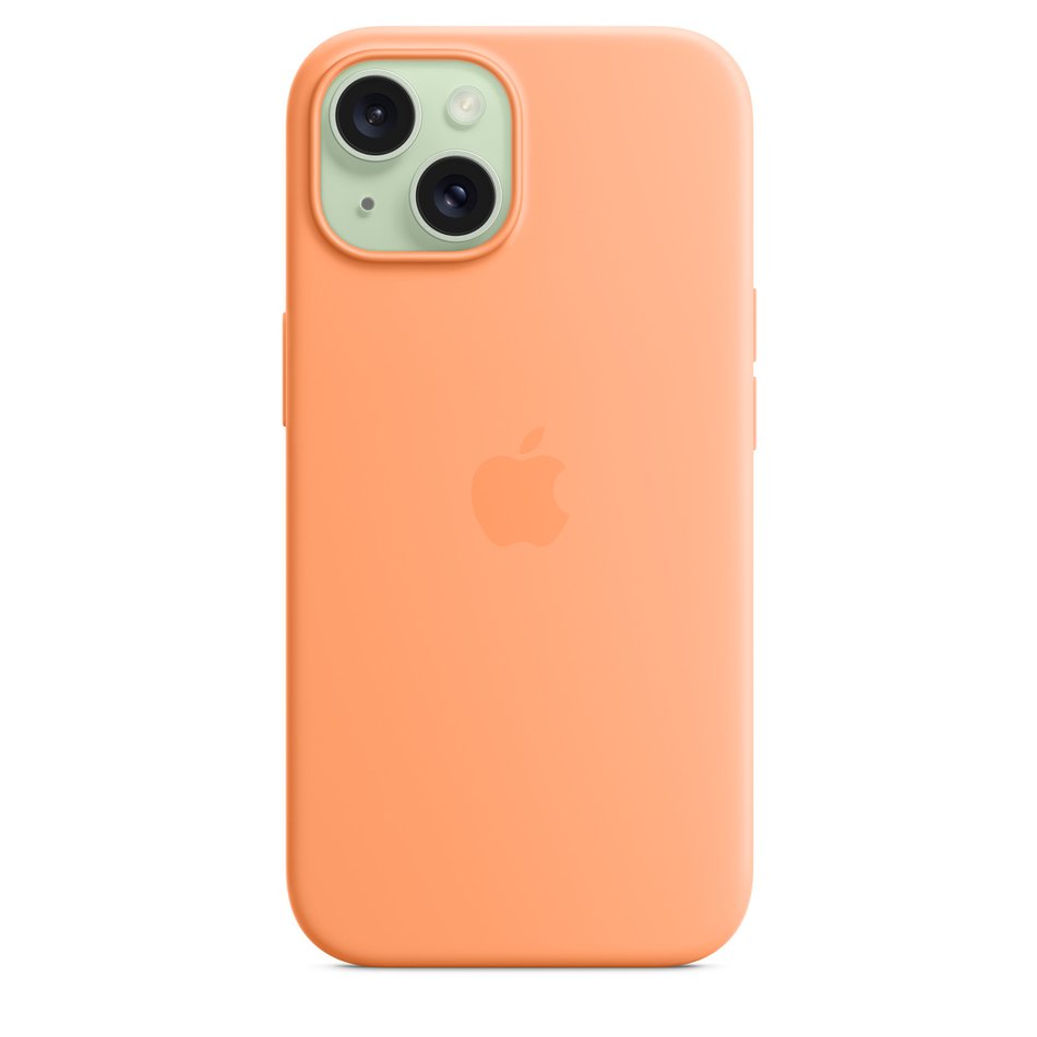 Чохол для iPhone 15 Apple Silicone Case with MagSafe - Orange Sorbet (MT0W3)