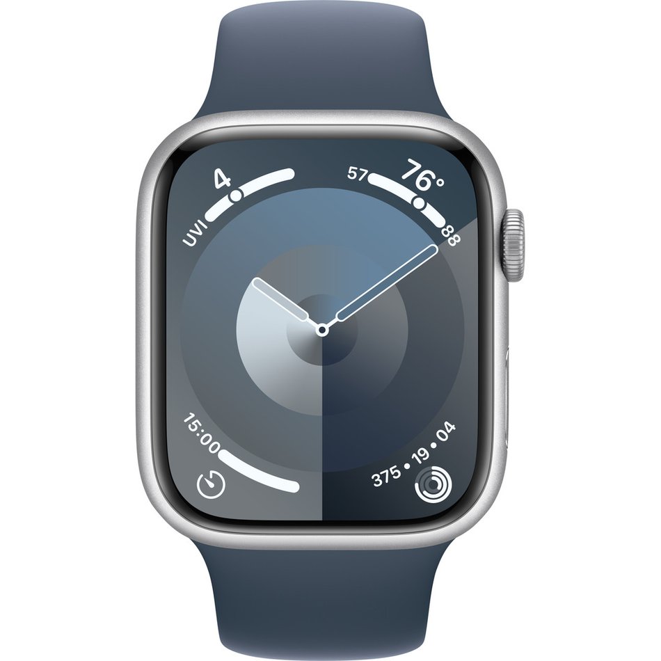 Б/У Apple Watch Series 9 GPS 45mm Silver Aluminum Case w. Storm Blue Sport Band (MR9D3, MR9E3)