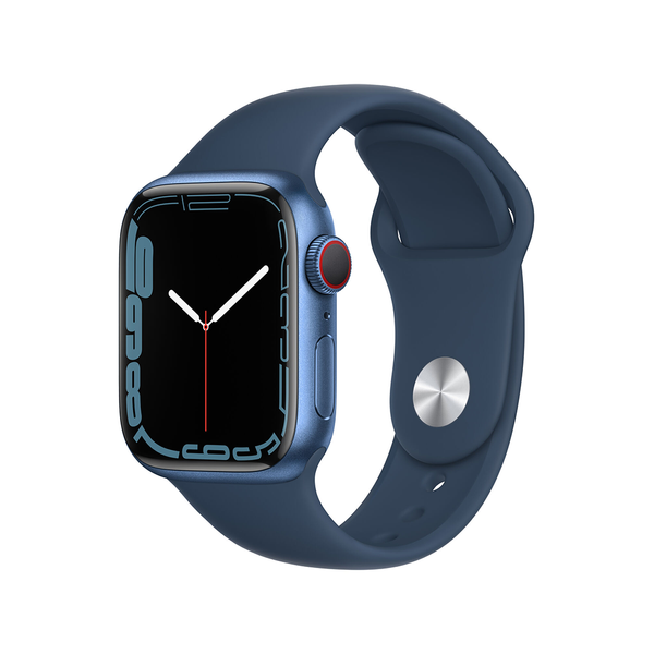 USED Apple Watch Series 7 GPS + LTE 41mm Blue Aluminum Case with Abyss Blue Sport Band (MKHC3)