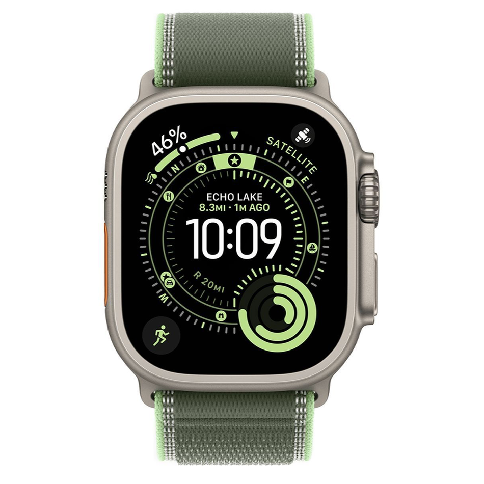 Apple Watch Ultra 3 GPS + Cellular 49mm Natural Tit. Case w. Green/Neon Trail Loop - M/L (MFT54)