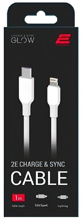 Кабель 2E USB-C - Lightning Glow 1m (White) 2E-CCCL-WH