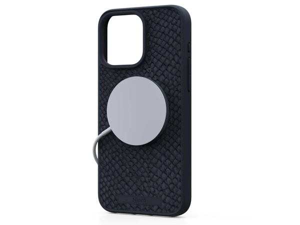 Чехол для iPhone 15 Pro Max Njord Salmon Leather MagSafe Case Black (NA54SL00)