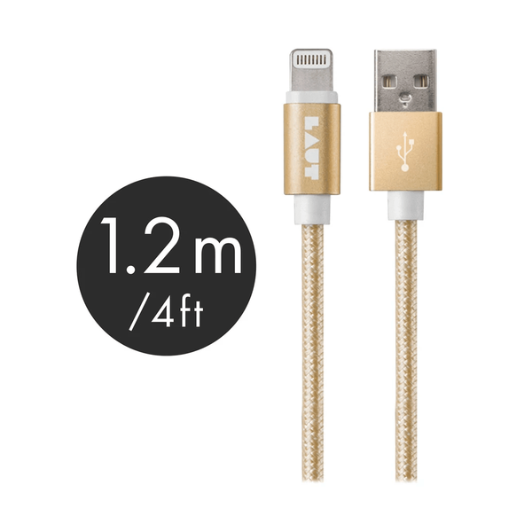 Кабель LAUT LINK Metallics Lightning-USB, 1.2 м, золотий (LAUT_LKM_LTN1.2_GD)