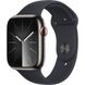 Apple Watch Series 9 GPS + Cellular 45mm Graphite Stainless Steel Case w. Midnight Sport Band - S/M (MRMV3)