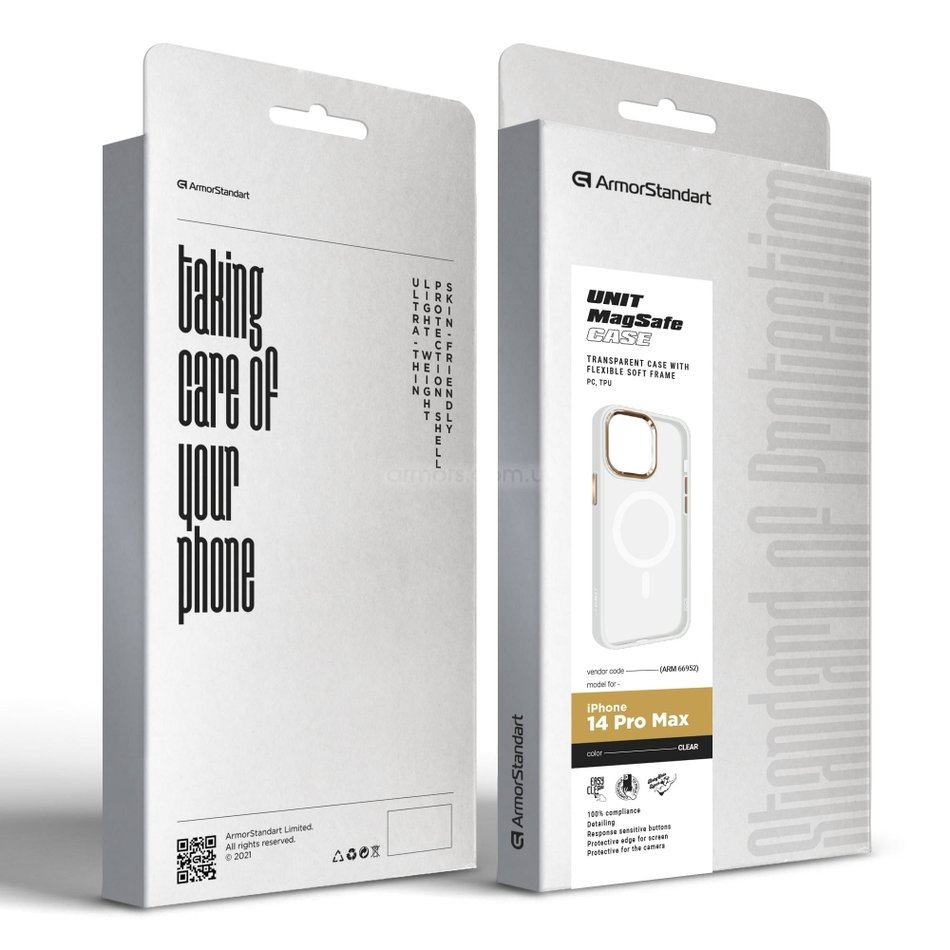 Чехол для iPhone 14 Pro Max ArmorStandart Unit MagSafe Matte Clear (ARM66952)