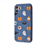 Чехол для iPhone 11 TPU WAVE Fancy ( Ghosts and pumpkins / Dark blue ) (008602)