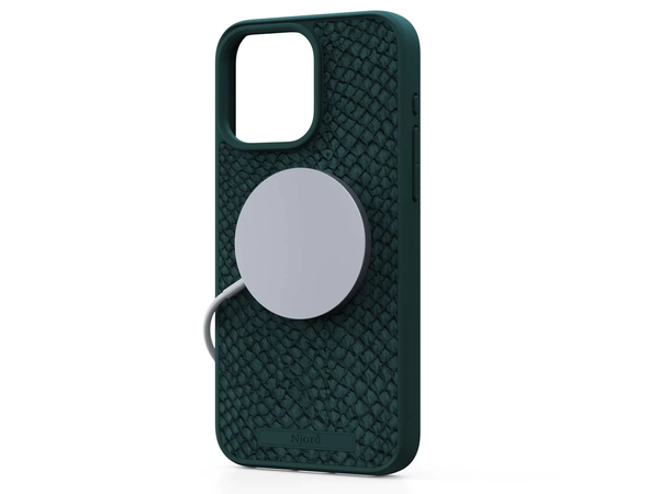 Чохол для iPhone 15 Pro Max Njord Salmon Leather MagSafe Case Dark Green (NA54SL02)