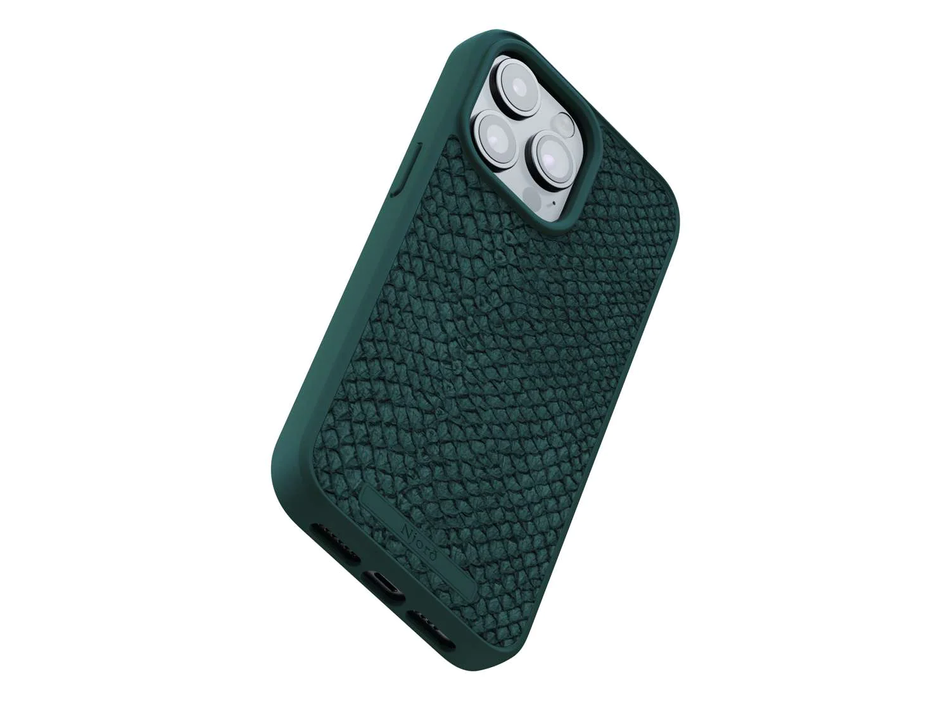 Чехол для iPhone 15 Pro Max Njord Salmon Leather MagSafe Case Dark Green (NA54SL02)