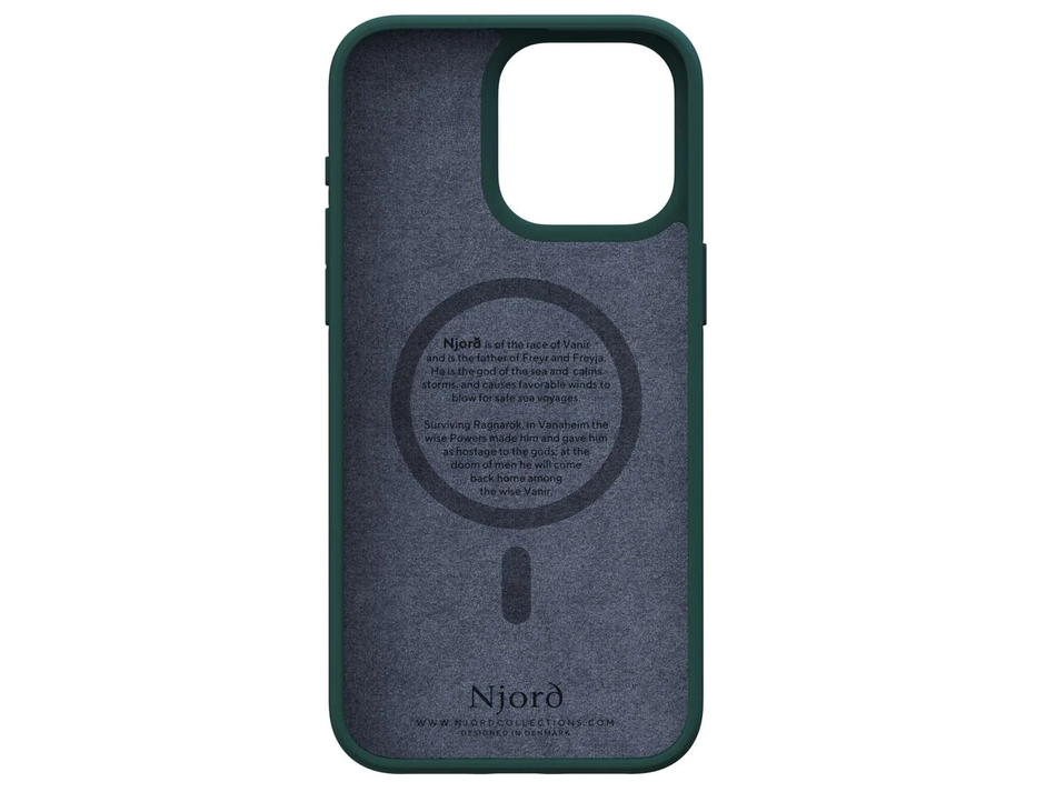 Чехол для iPhone 15 Pro Max Njord Salmon Leather MagSafe Case Dark Green (NA54SL02)
