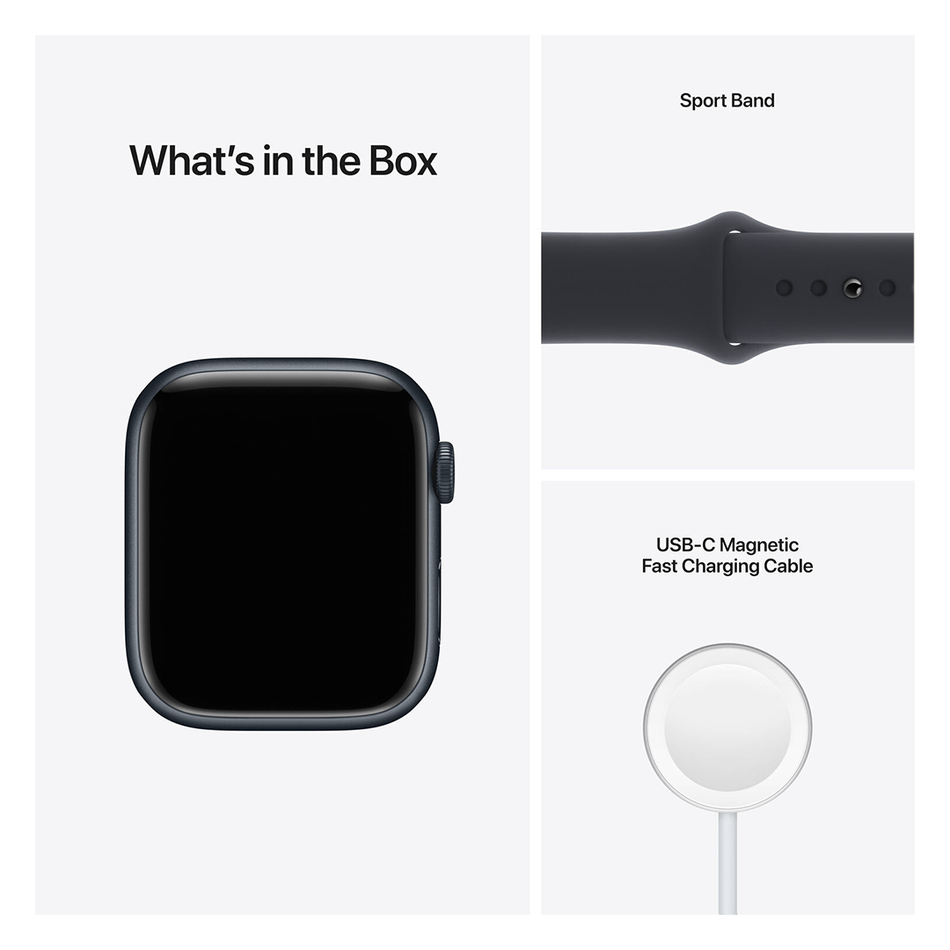 USED Apple Watch Series 7 GPS + LTE 45mm Midnight Aluminum Case with Midnight Sport Band (MKJ73)