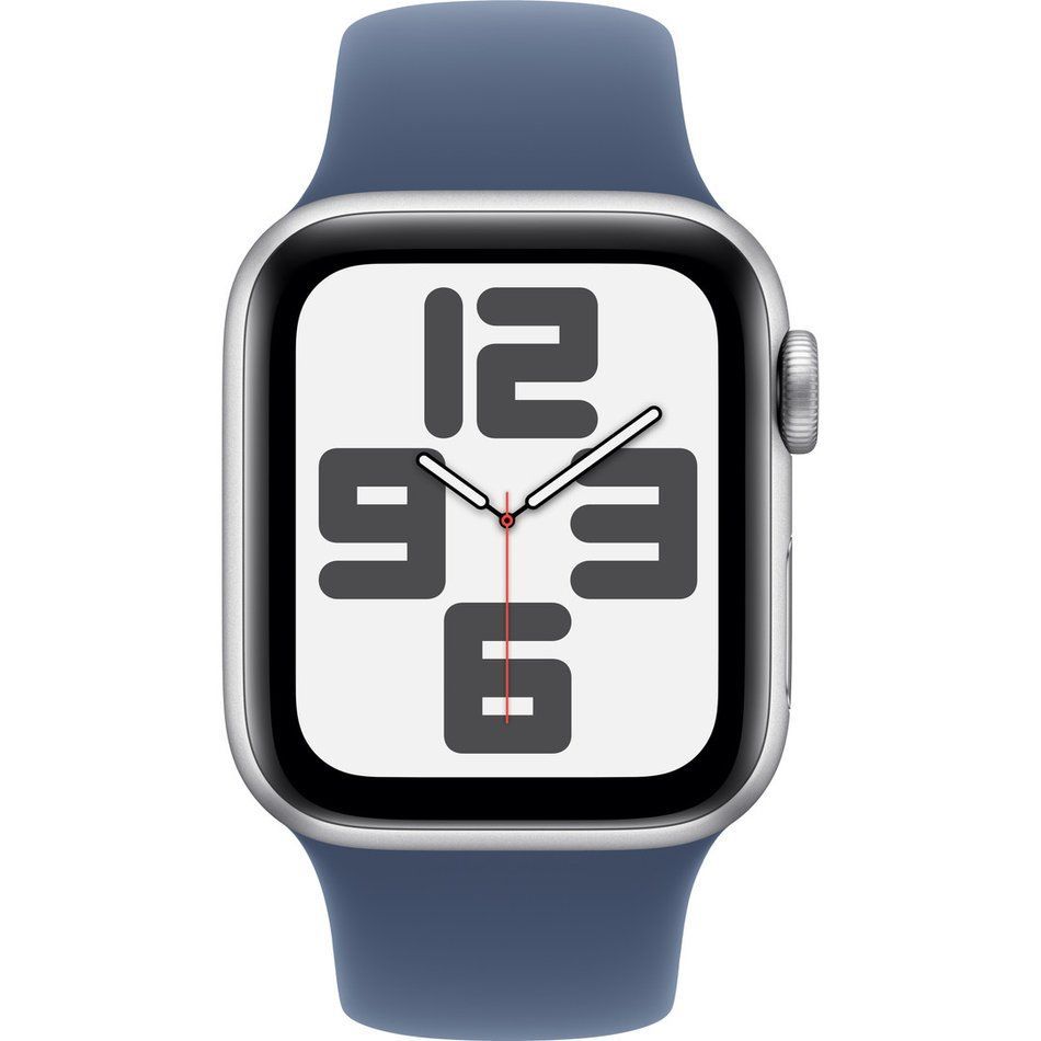 Apple Watch SE 2 GPS 40mm Silver Aluminium Case w. Denim Sport Band - S/M (MXEC3)
