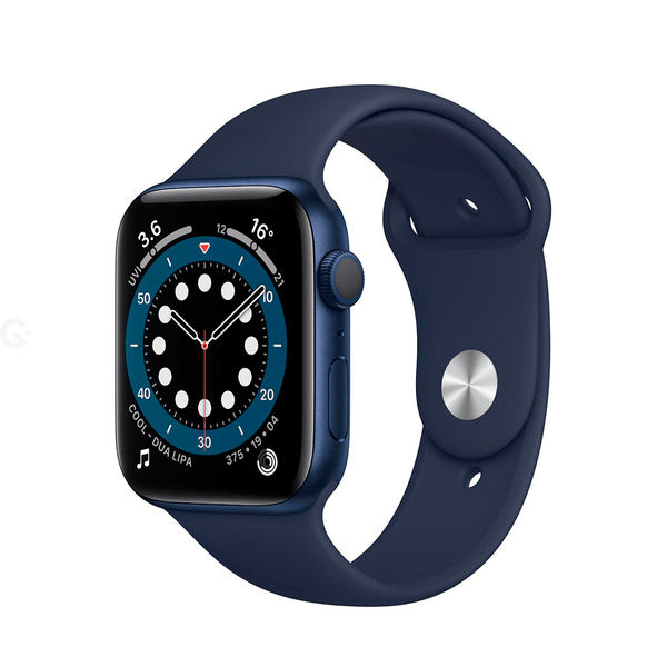 Open Box Apple Watch Series 6 GPS 44mm Blue Aluminium Case with Deep Navy Sport Band (M00J3)