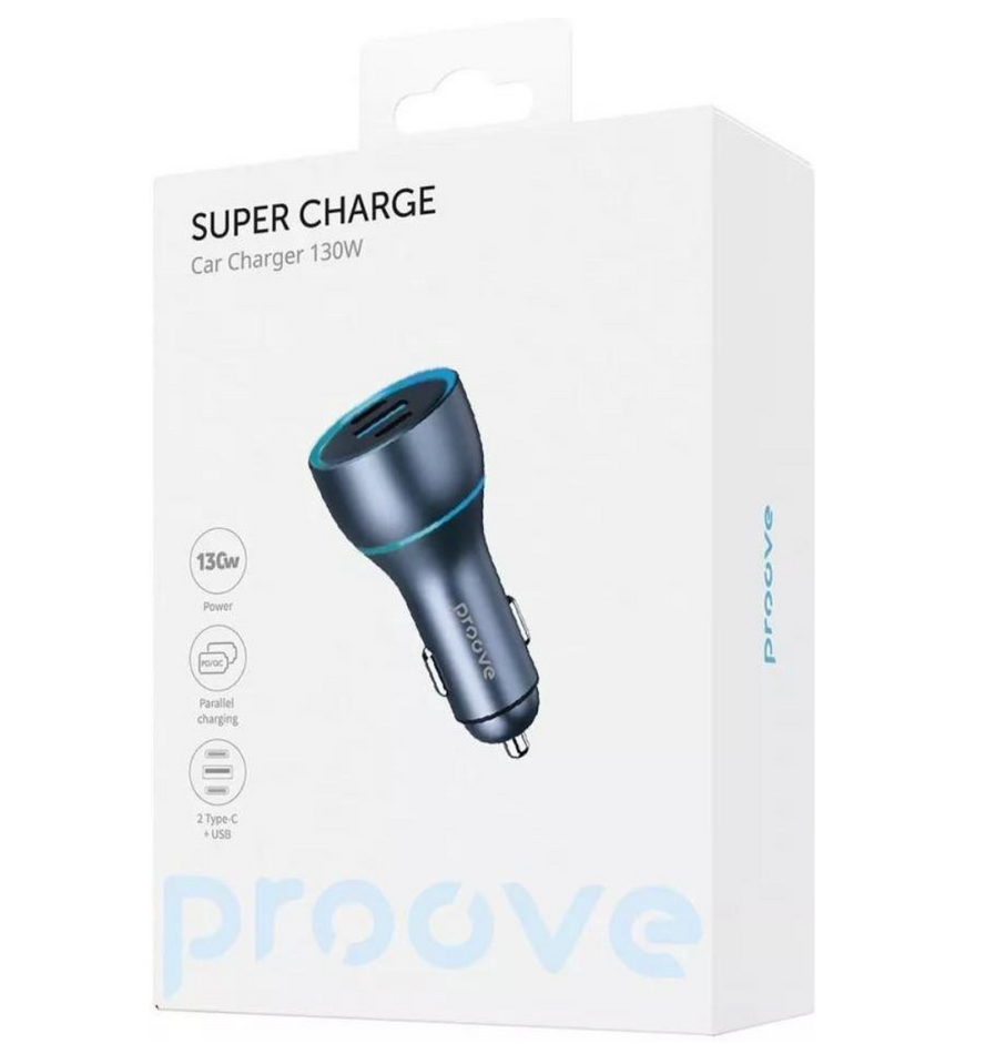 АЗП Proove Super Charge 130W (2 Type-C + USB) (metal gray)ACSC13120004