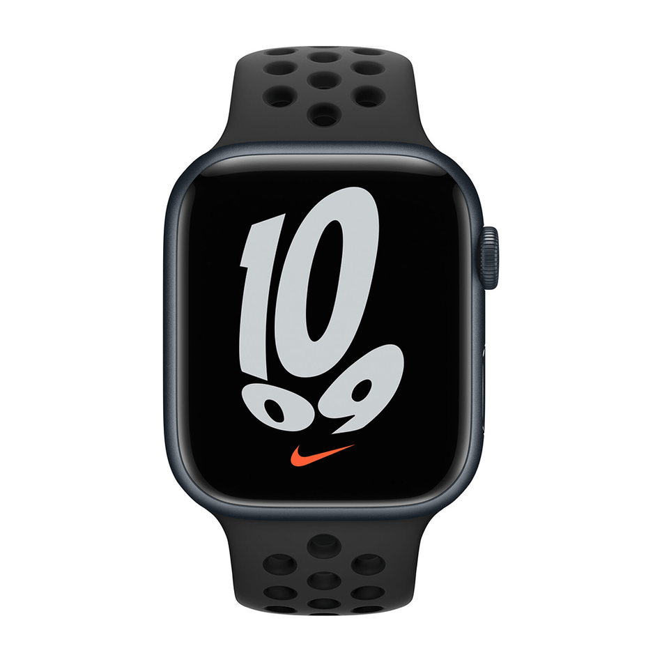 Apple Watch Series 7 Nike GPS 45mm Midnight Aluminium Case with Anthracite/Black Nike Sport Band (MKNC3, MKNC3UL/A)
