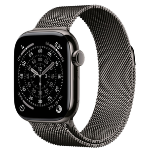 Apple Watch Series 11 GPS + Cellular 42mm Slate Tit. Case w. Slate Milanese Loop (MGJ14)