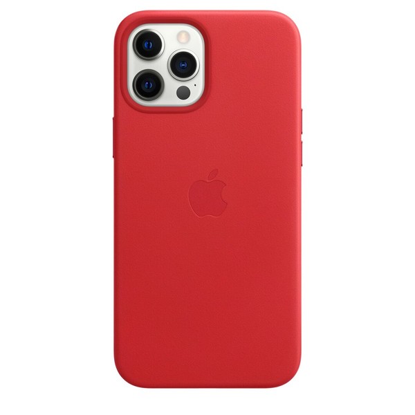 Чехол для iPhone 12 Pro Max OEM+ Leather Case with Magsafe ( Red )