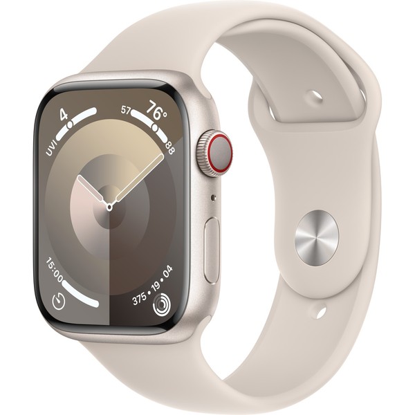 Apple Watch Series 9 GPS + Cellular 45mm Starlight Alu. Case w. Starlight Sport Band - M/L (MRM93)