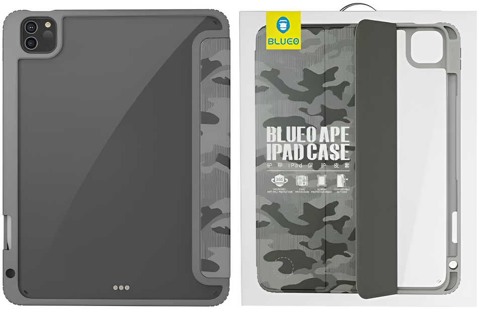 Чехол для iPad Pro 12,9"(2020,2021,2018) Blueo Ape Case with Leather Sneath (Camo Gray) B42-I129CAM(L)