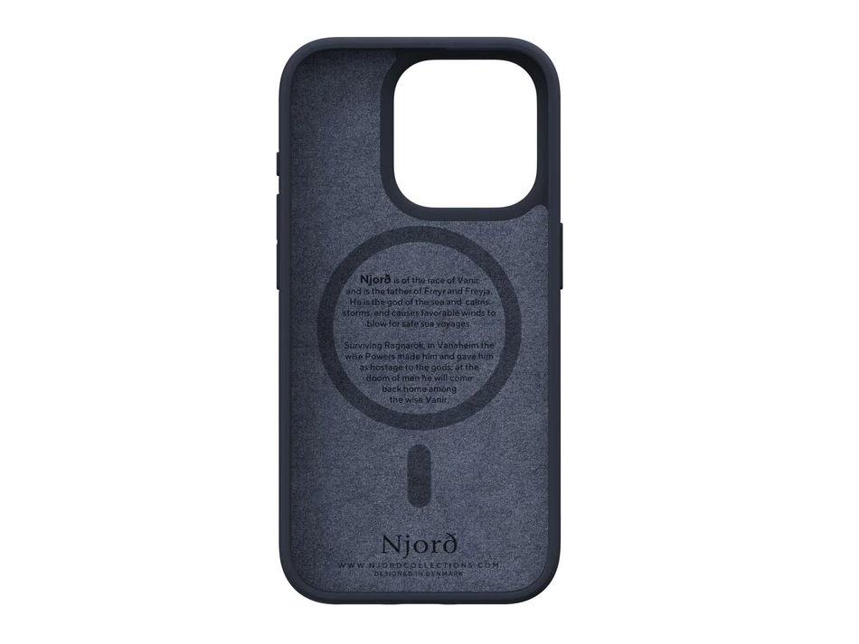 Чехол для iPhone 15 Pro Njord Salmon Leather MagSafe Case Black (NA53SL00)