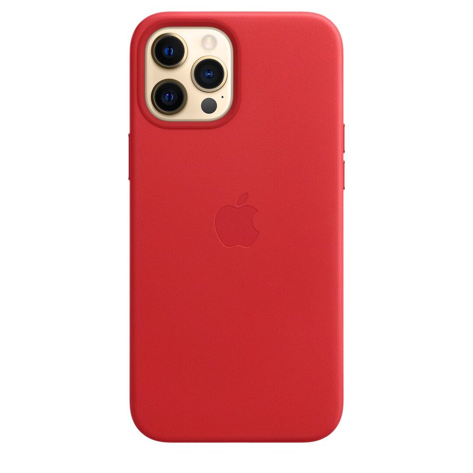 Чохол для iPhone 12 Pro Max OEM+ Leather Case with Magsafe ( Red )