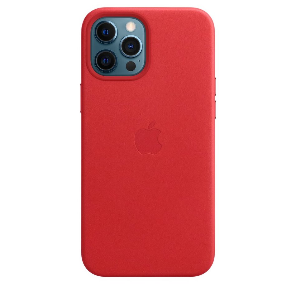 Чехол для iPhone 12 Pro Max OEM+ Leather Case with Magsafe ( Red )