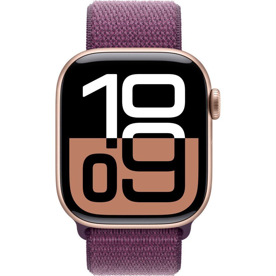 Apple Watch Series 10 GPS + Cellular 42mm Rose Gold Aluminum Case w. Plum S. Loop (MWXC3)