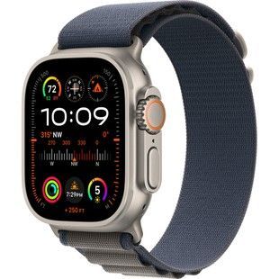 Apple Watch Ultra 2 GPS + Cellular 49mm Titanium Case with Blue Alpine Loop - Large (MREQ3)