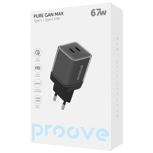 МЗП Proove Pure GaN Max 67W (Type-C+Type-C) (Black) WCPU67022201