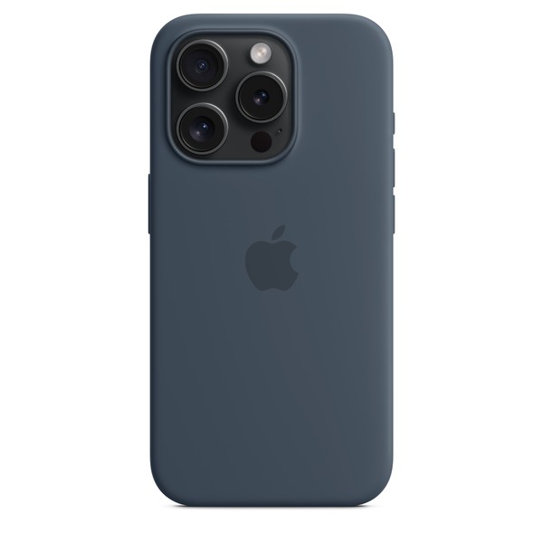 Чехол для iPhone 15 Pro OEM+ Silicone Case wih MagSafe (Storm Blue)