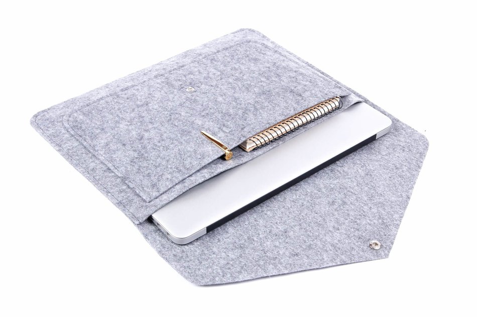 Серый чехол-конверт Gmakin для Macbook Air 13,3 и Pro 13,3 (GM07)