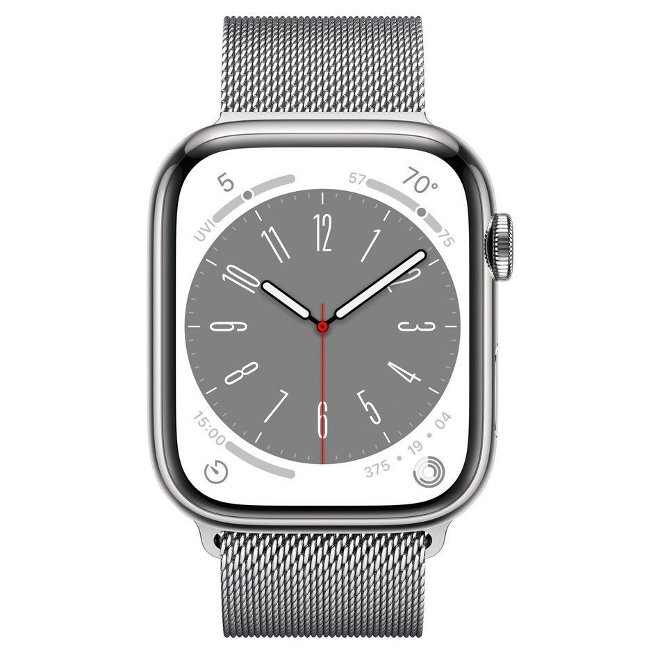 Б/У Apple Watch Series 8 GPS + Cellular 45mm Silver Stainless Steel Case w. Milanese Loop