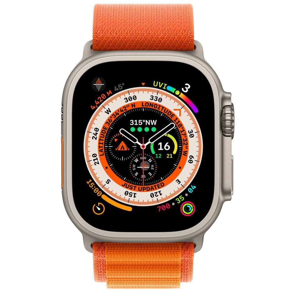 Б/У Apple Watch Ultra GPS + LTE 49mm Titanium Case with Orange Alpine Loop (MNHH3, MQFM3, MQFL3)