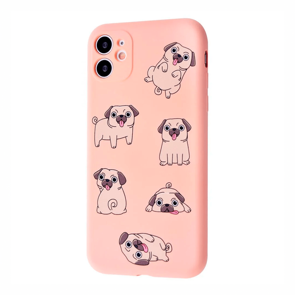 Чехол для iPhone 11 TPU WAVE Fancy ( Pug / Pink Sand )