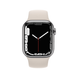 USED Apple Watch Series 7 GPS + LTE 41mm Silver Stainless Steel Case with Starlight Sport Band (MKHW3)