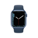 Apple Watch Series 7 GPS + LTE 41mm Blue Aluminum Case with Abyss Blue Sport Band (MKHC3)