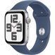 Apple Watch SE 2 GPS 44mm Silver Aluminium Case w. Denim Sport Band - M/L (MXER3)