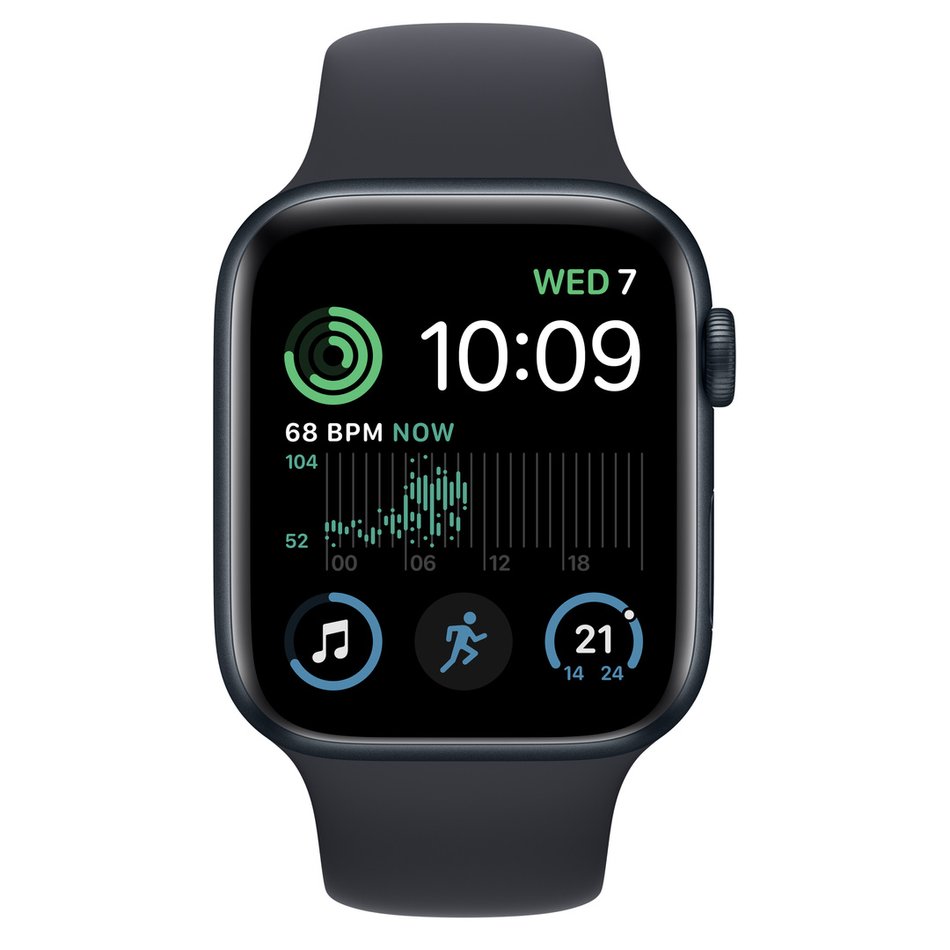 Apple Watch SE 2 GPS + LTE 44mm Midnight Aluminum Case with Midnight Sport Band (MNPY3)