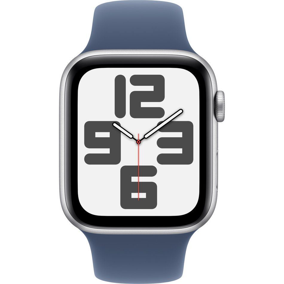 Apple Watch SE 2 GPS 44mm Silver Aluminium Case w. Denim Sport Band - M/L (MXER3)