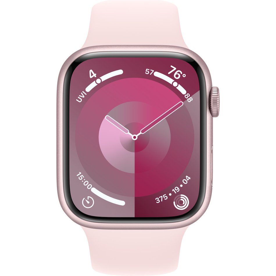 Apple Watch Series 9 GPS + Cellular 45mm Pink Alu. Case w. Light Pink Sport Band - S/M (MRMK3)